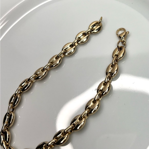 18k over stainless steel puffer bracelet - Picture 4 of 4